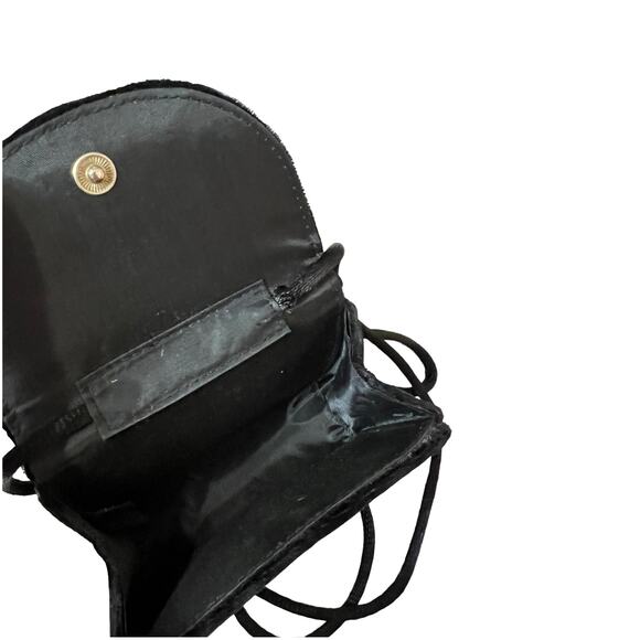 estee Lauder small Black velvet crossbody bag shoulder bag party cocktail - Picture 6 of 8